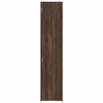 Opbergkast smal 50x42,5x225 cm bewerkt hout bruin eikenkleur 4