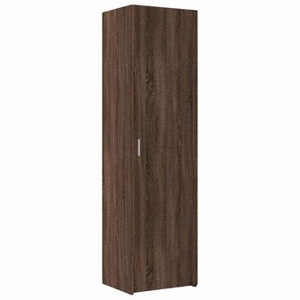 Opbergkast smal 50x42,5x225 cm bewerkt hout bruin eikenkleur 6