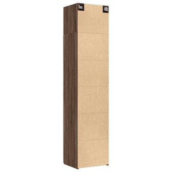Opbergkast smal 50x42,5x225 cm bewerkt hout bruin eikenkleur 8