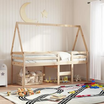Kinderbedhuisje 199x95,5x88 cm massief grenenhout 1