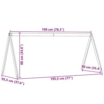 Kinderbedhuisje 199x95,5x88 cm massief grenenhout 9