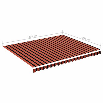 Vervangingsdoek voor luifel 4,5x3,5 m oranje en bruin 6