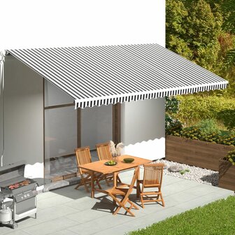 Vervangingsdoek voor luifel 6x3 m antracietkleurig en wit 1
