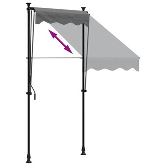 Luifel uittrekbaar 100x150 cm stof en staal antracietkleurig 6