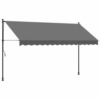 Luifel uittrekbaar 350x150 cm stof en staal antracietkleurig 2
