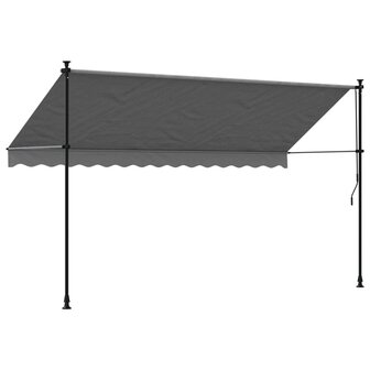 Luifel uittrekbaar 350x150 cm stof en staal antracietkleurig 5