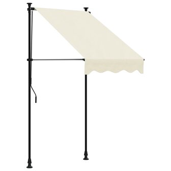 Luifel uittrekbaar 100x150 cm stof en staal cr&egrave;mekleurig 2
