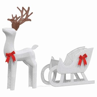 Kerstdecoratie rendier en slee 100 LED&amp;apos;s koudwit 2