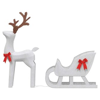 Kerstdecoratie rendier en slee 100 LED&amp;apos;s koudwit 3