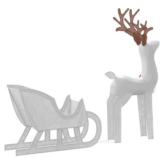 Kerstdecoratie rendier en slee 100 LED&amp;apos;s koudwit 5