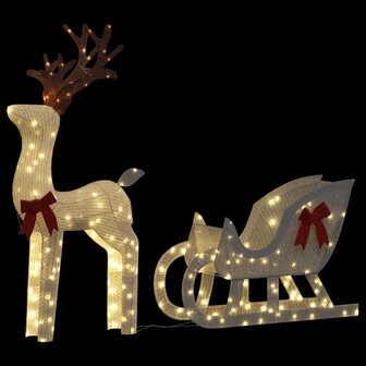Kerstdecoratie rendier en slee 100 LED&amp;apos;s koudwit 6