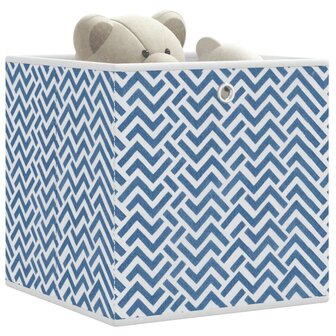 Opbergboxen 10 st inklapbaar 32x32x32 cm ongeweven stof blauw 1