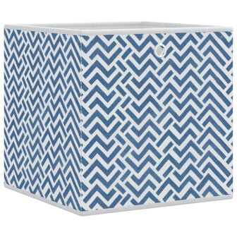 Opbergboxen 10 st inklapbaar 32x32x32 cm ongeweven stof blauw 3