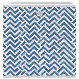 Opbergboxen 10 st inklapbaar 32x32x32 cm ongeweven stof blauw 9
