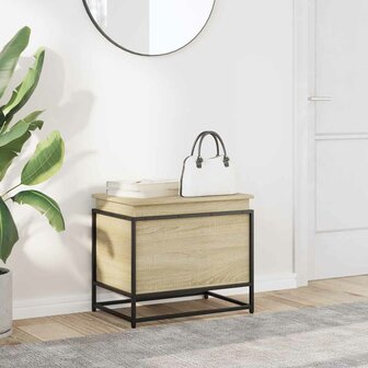 Opbergbox met deksel 60x40x51,5 cm bewerkt hout sonoma eiken 3