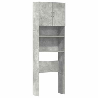 Wasmachinekast 64x24x190 cm bewerkt hout betongrijs 2