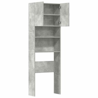Wasmachinekast 64x24x190 cm bewerkt hout betongrijs 6
