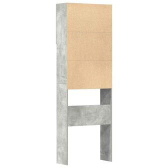 Wasmachinekast 64x24x190 cm bewerkt hout betongrijs 8