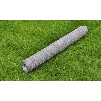 Kippengaas 25x0,5 m gegalvaniseerd staal zilverkleurig 1