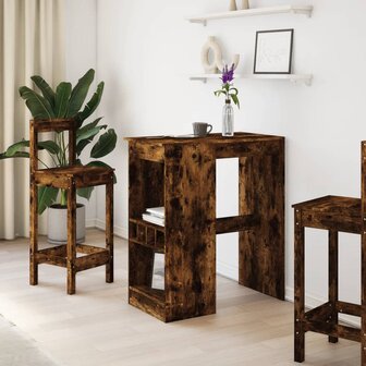 Bartafel met rekken 90x47,5x103,5 cm bewerkt hout gerookt eiken 3