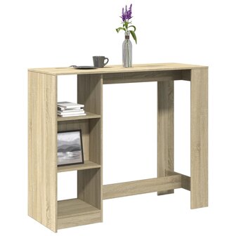 Bartafel met schap 124x46x103,5 cm hout sonoma eikenkleur 1