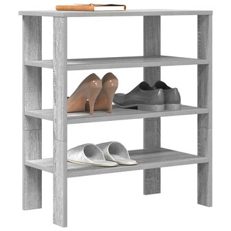 Schoenenrek 61x32x70 cm bewerkt hout grijs sonoma 1