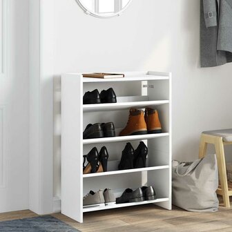 Schoenenrek 60x25x81 cm bewerkt hout wit 3