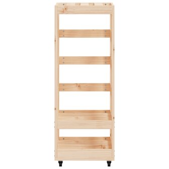 Houtblokhouder met wielen 40x49x110 cm massief grenenhout 5
