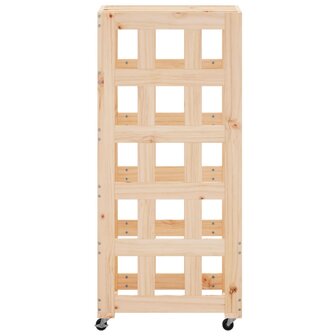 Houtblokhouder met wielen 40x49x110 cm massief grenenhout 6