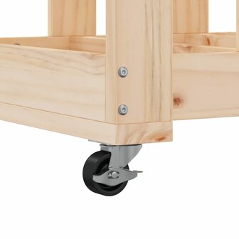 Houtblokhouder met wielen 40x49x110 cm massief grenenhout 7