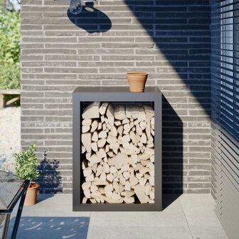 Haardhoutrek 60x40x80 cm staal antracietkleurig 1