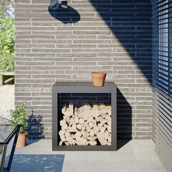 Haardhoutrek 60x40x60 cm staal antracietkleurig 1