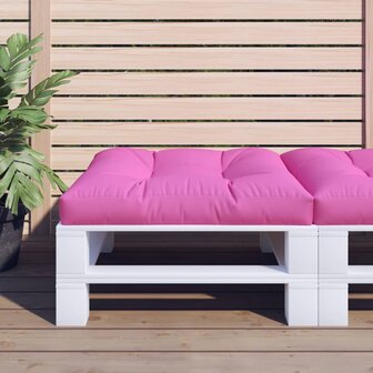 Palletkussen 70x70x12 cm stof roze 1