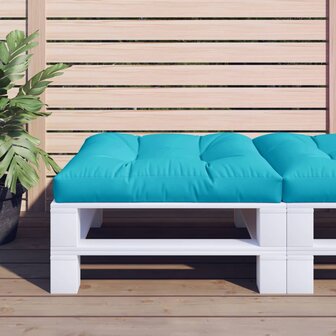 Palletkussen 70x70x12 cm stof turquoise 1
