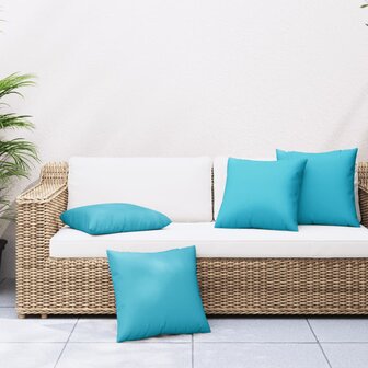 Sierkussens 4 st 60x60 cm stof turquoise 1