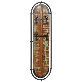 Wandkapstokken 2 st met 4 haken massief gerecycled hout 4