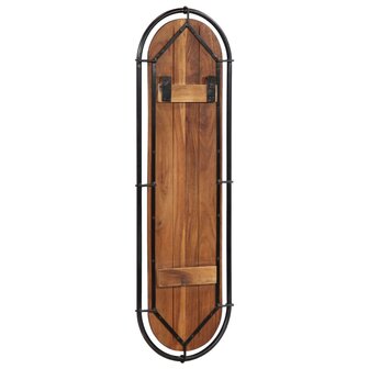 Wandkapstokken 2 st met 4 haken massief gerecycled hout 6