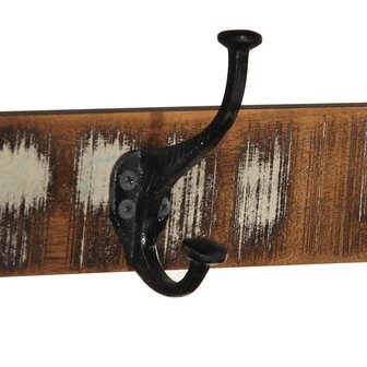 Kapstok 80x35x35 cm massief gerecycled hout meerkleurig 6
