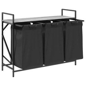 Wasmand 3 vakken met plank grijs sonoma eiken 5