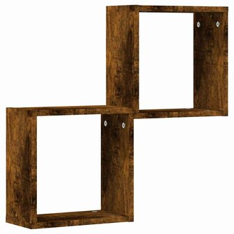 Wandrekken kubus 2 st 30x15x30 cm gerookt eiken 4
