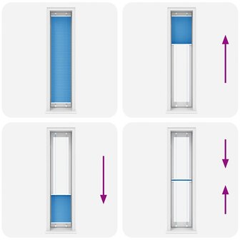 Pliss&eacute; rolgordijn 50x200 cm stofbreedte 49,4 cm polyester blauw 5