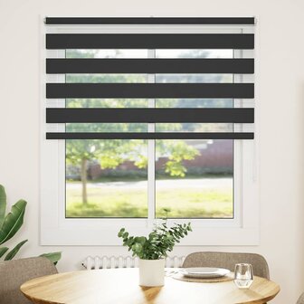 Zebra rolgordijn 130x100 cm stofbreedte 125,9 cm zwart 3
