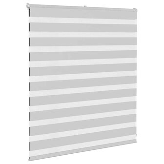Zebra rolgordijn 130x100 cm stofbreedte 125,9 cm lichtgrijs 3
