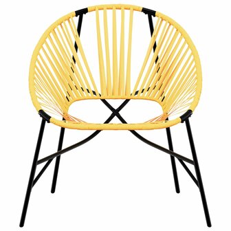 Tuinstoel Egg poly rattan zwart en geel 4