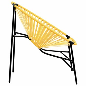 Tuinstoel Egg poly rattan zwart en geel 5