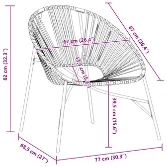 Tuinstoel Egg poly rattan zwart en geel 8
