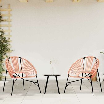 Tuinstoel Egg poly rattan zwart en oranje 3