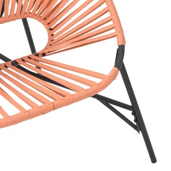 Tuinstoel Egg poly rattan zwart en oranje 7