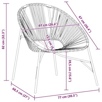 Tuinstoel Egg poly rattan zwart en oranje 8