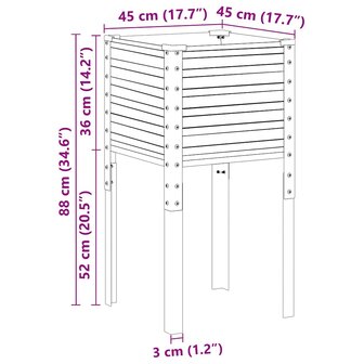 Plantenbak 45x45x88 cm staal groen 8